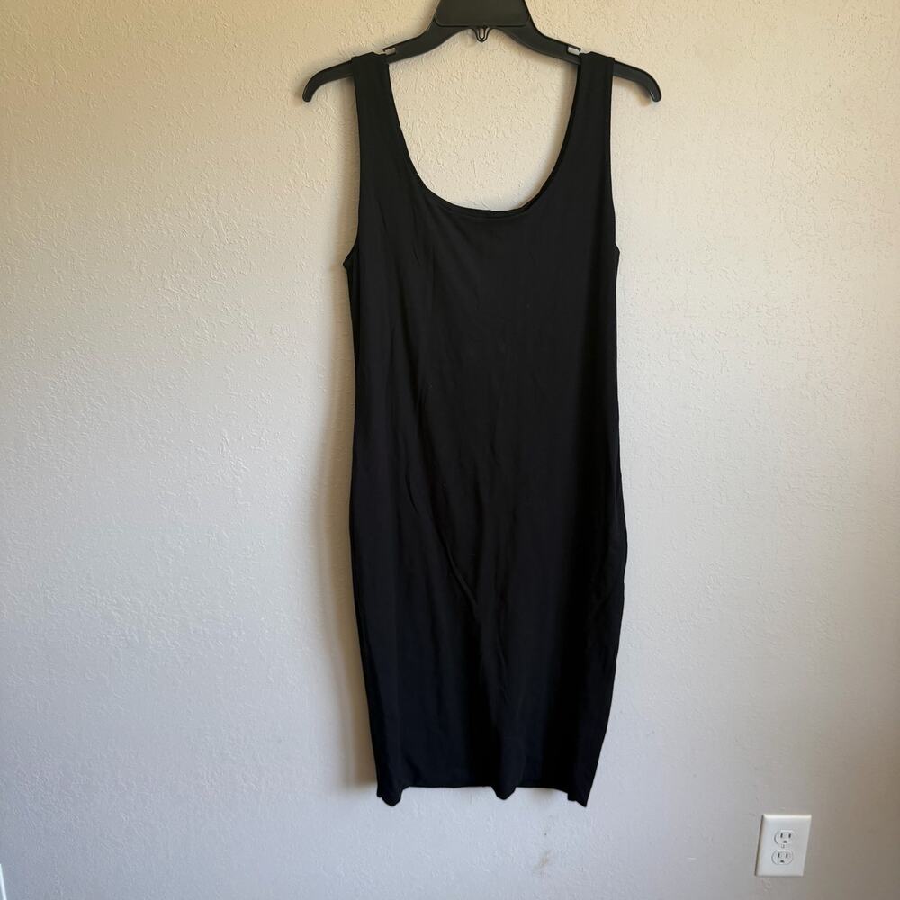 Peruvian Connection Black Pima Cotton Blend Scoop Neck Tank Dress Womens M